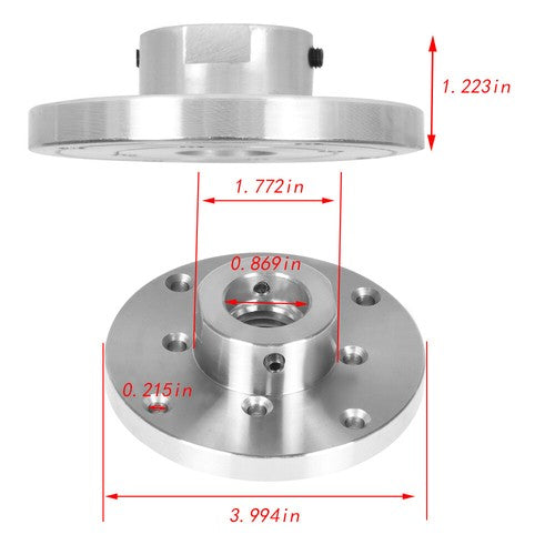 Solid Spare 4 Inch Steel Wood Lathe Face Plate 1 Inch x 8TPI Threaded with Locking