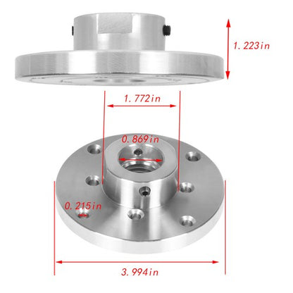 Solid Spare 4 Inch Steel Wood Lathe Face Plate 1 Inch x 8TPI Threaded with Locking