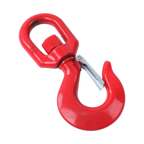 Solid Spare 3 Ton 5/8" Locking Swivel Hook Grade 80 Lifting Hook Rigging with Latch