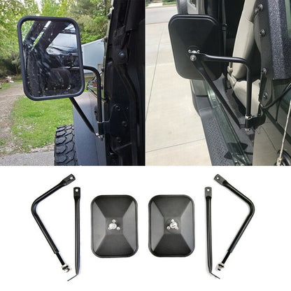 For Jeep Wrangler JK CJ YJ TJ JL Door Off Quick Release Side Hinge View Mirrors