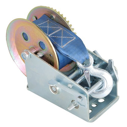 Solid Spare 3500lbs Hand Winch Boat Trailer Winch Crank With 10m (32ft) Strap Winch