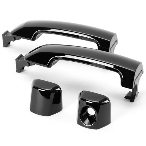 Solid Spare 4 PCS For Toyota Tundra Sequoia 2011-2019 GLOSSY Black Painted Door Handle Kit