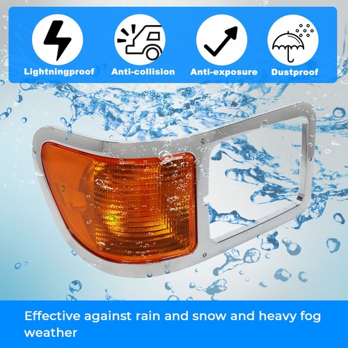 Solid Spare Passenger Side Headlight Bezel Signal Corner W/Bulb For 2000-2015 Ford F650 F750