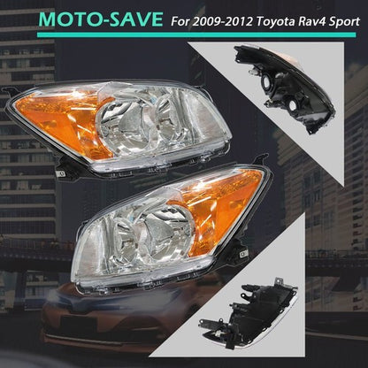 Solid Spare Headlight Fit For Toyota Rav4 Sport 2009 2010 2011 2012 L+R Side Replacement Set