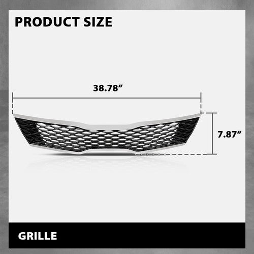 Solid Spare Fit For 2016-2018 Kia Optima SX SXL Front Bumper Upper Grille Black & Chrome