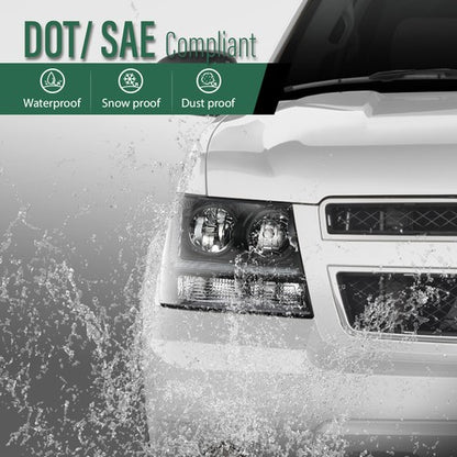 Solid Spare Smoke/Black LED DRL Headlights Fit For 07-14 Chevy Avalanche Tahoe Suburban