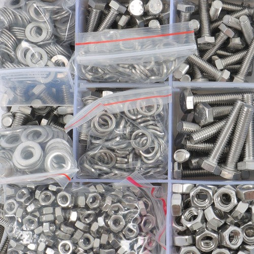 Solid Spare 1640PCS M4 M5 M6 Heavy Duty Bolts and Nuts Flat & Lock Washers Assortment Kit
