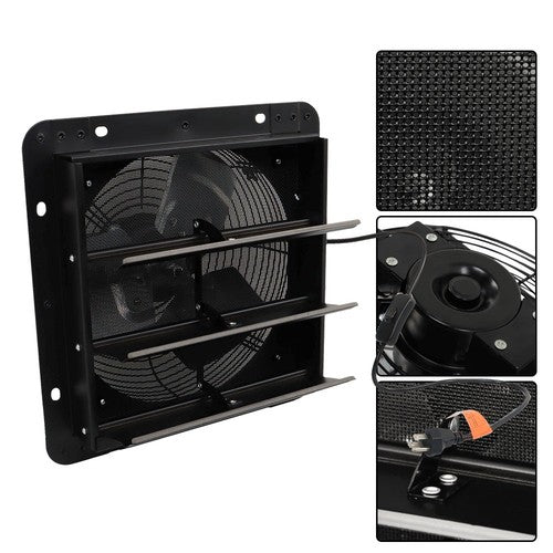 Solid Spare 10" Shutter Exhaust Fan Wall Mounted With Switch+Insect Mesh Low Noise New