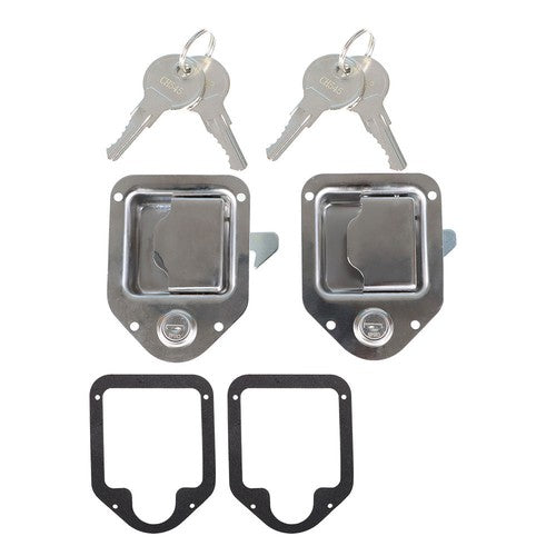 Solid Spare 4-3/8" 3-1/4" Latch Paddle Handle For RV Trailer 2 set Toolbox Lock Door Key