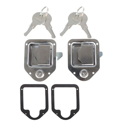 Solid Spare 4-3/8" 3-1/4" Latch Paddle Handle For RV Trailer 2 set Toolbox Lock Door Key