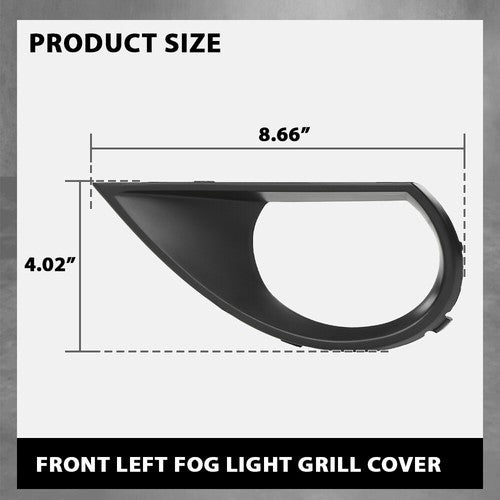 Solid Spare Fit For 2010-2015 Audi Q7 Front Bumper Fog Light Bezel Lamp Cover Left Side