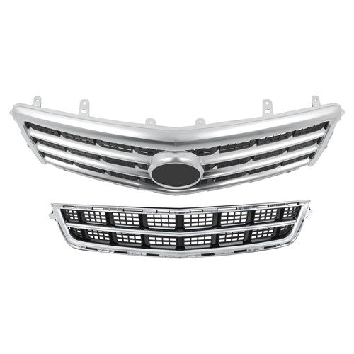 Solid Spare Front Bumper Cover Grille+Lower Grille For Cadillac ATS 2013-2014 Matte Black