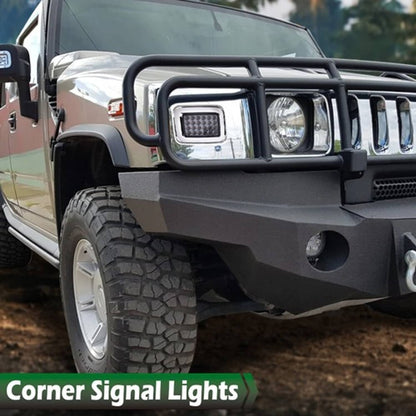 Solid Spare Fit For 03-09 Hummer H2 Smoke Lens LED Front Turn Signal Light Parking Lamp