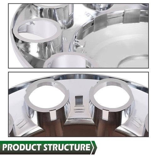 Solid Spare Complete 33mm Lug Silver Hub Cover Semi Truck Wheel Axle Cover Kit Front & Rear