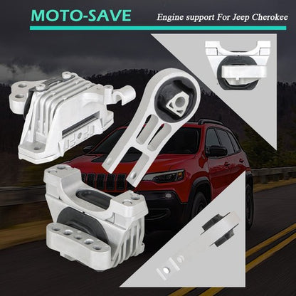 Solid Spare 3PCS Complete Engine Motor &Transmission Mount For Jeep Cherokee Chrysler 200