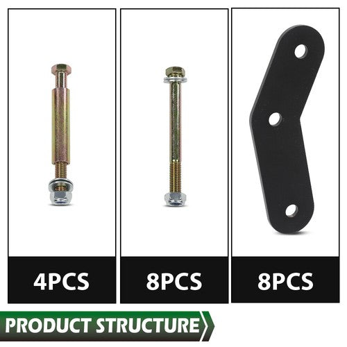 Solid Spare 2" Front + Rear Shackle Relocation Lift Kit Fit For 1987-1995 Jeep Wrangler YJ