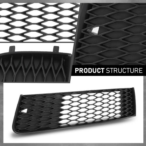Solid Spare Fit For 2010-2015 Audi Q7 Front Bumper Grille Outer Cover Left+Right Side