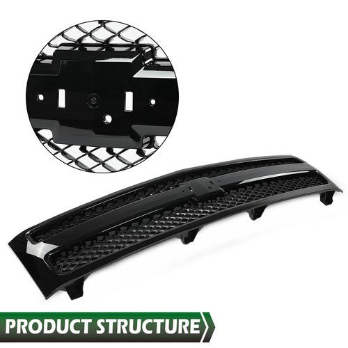 Solid Spare Front Bumper Grille Grill Insert Black Fit For 2007-2013 Chevy Silverado 1500