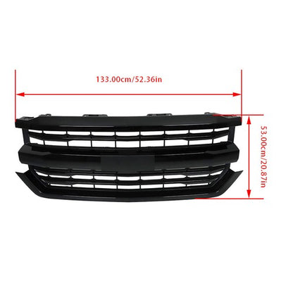 Solid Spare Front Bumper Upper Grille Assembly ABS Black For Chevy Silverado 1500 2016-2018