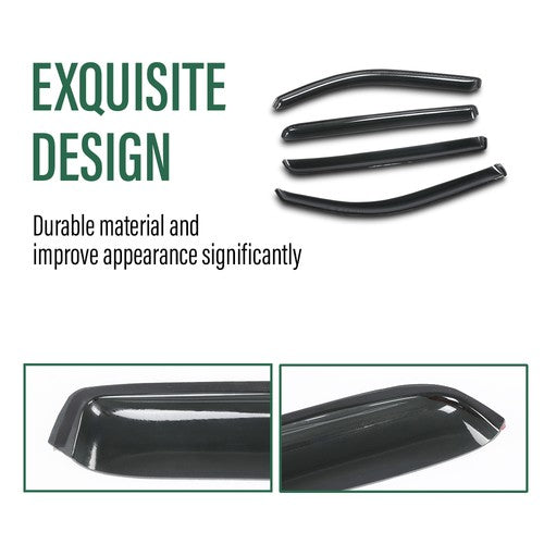 Solid Spare Fit For 2019-2025 Ram 1500 Crew Cab Rain Guards Window Visors Vent Shade