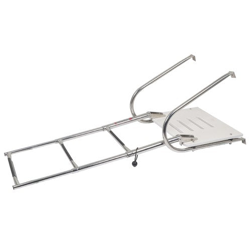 Solid Spare 3-step stainless steel ship ladder with platform Marine with Telescoping US