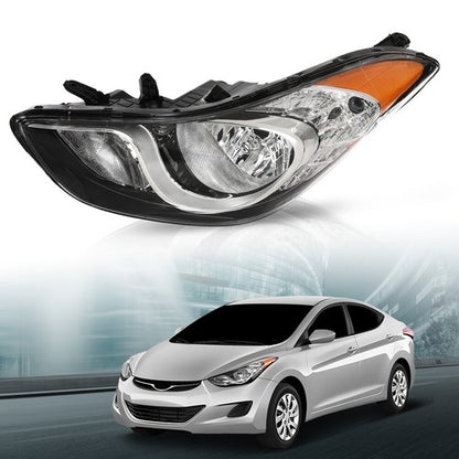 Solid Spare New Fit For 2011-2013 Hyundai Elantra Halogen Headlight Assembly Left Driver