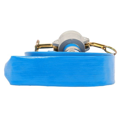 Solid Spare Irrigation Discharge Hose 1-1/2" x 25ft PVC With Aluminum Connectors For Pool