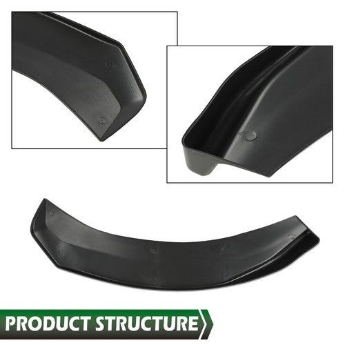 Solid Spare Universal Front Bumper Lip Spoiler Splitter Diffuser Winglet Type 2Pcs Black