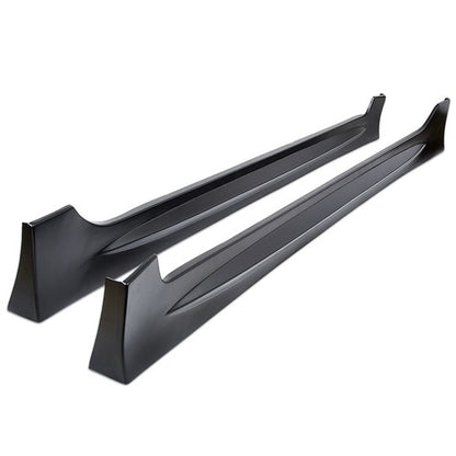 Solid Spare Fits 8th gen Honda Civic Sedan 2006-2011 PP Mugen RR Style Side Skirts ABS Black