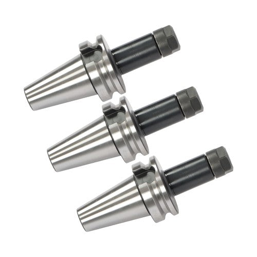 Solid Spare 3 Pcs BT40 ER16 Collet Chuck Set 100mm 4" M16 Thread CNC