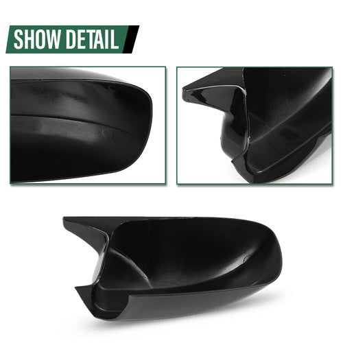 Solid Spare Fit For 2015-2023 Dodge Charger SRT Black Horn Side Wing Mirror Cover Cap Trim