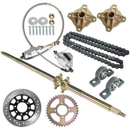 Solid Spare For ATV Quad Buggy Go Kart 44" Rear Live Axle Kit Wheel Hub Sprocket Brake Disc