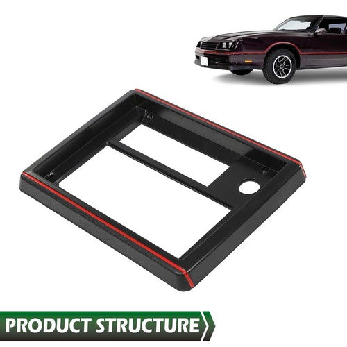 Solid Spare Fit For 81-88 El Camino Monte Carlo SS Radio Face Plate Black with Red Trim