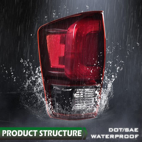 Solid Spare Red/Black Rear Tail Light Brake Lamp Fit For 16-22 Toyota Tacoma TRD Left Side
