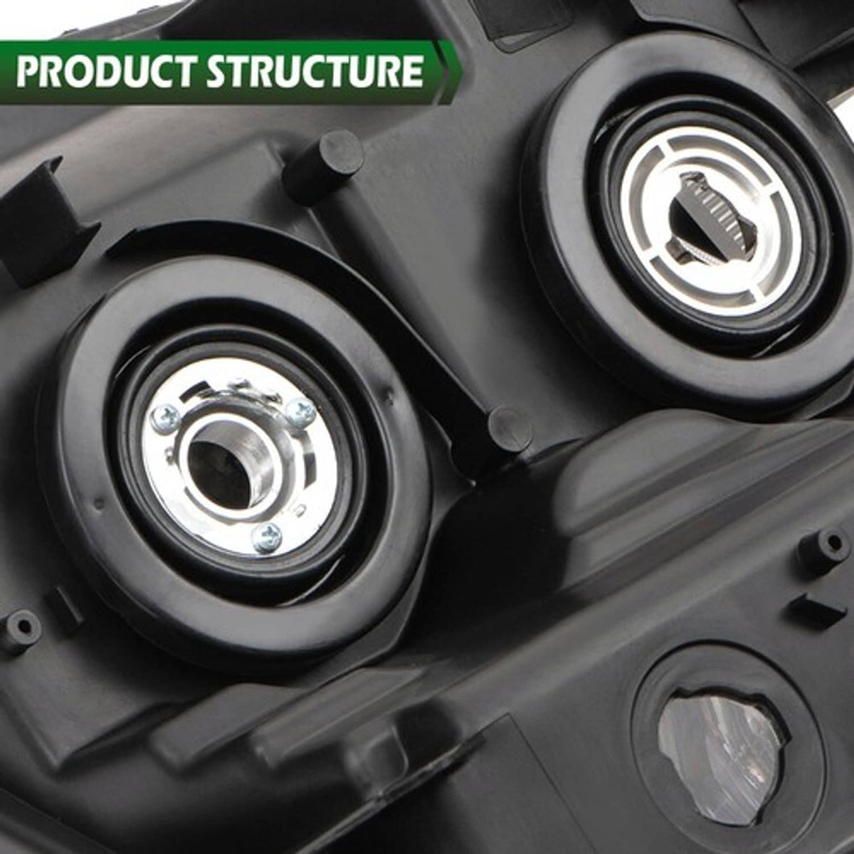 Solid Spare For 2007-2014 Chevy Silverado 1500 2500HD 3500HD Headlights Black Housing Pair