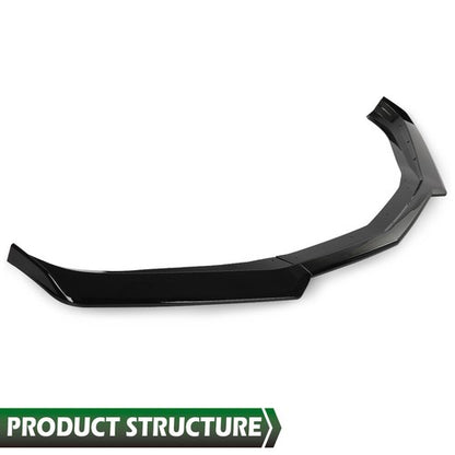 Solid Spare Fit For 16-2021 Chevrolet Camaro 1LE Style Front Bumper Lip Splitter Gloss Black
