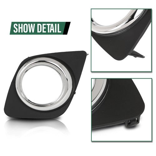 Solid Spare Fit For 2009-2012 Toyota RAV4 Front Bumper Fog Light Bezel Lamp Trim Left+Right