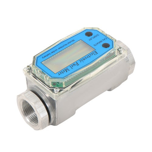 Solid Spare 1in 2.6-26 GPM Blue Electronic Turbine Flow Meter With 3/4' Adapter