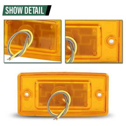 Solid Spare Rectangle Truck Roof Light with Gasket, 6 LED Waterproof Amber Cab Marker Lights