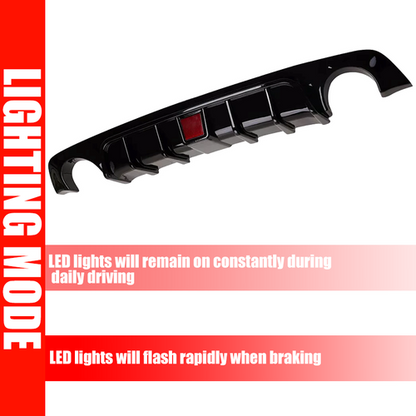 Rear Lower Diffuser Lip W/Light LED For Infiniti Q50 2018 2019 2020 2021 22-2023