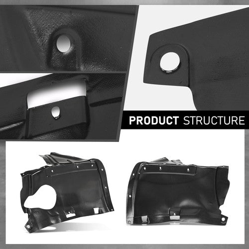 Solid Spare Fit For 06-08 Audi A3 Front Left+Right Front Section Fender Liner Splash Shield