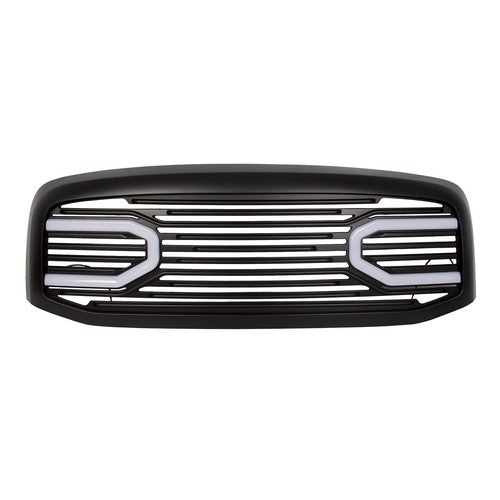 Solid Spare For Dodge RAM 2500 3500 1500 06-09 Front Hood Black Big Horn Grille+Shell+Light