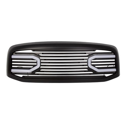 Solid Spare For Dodge RAM 2500 3500 1500 06-09 Front Hood Black Big Horn Grille+Shell+Light