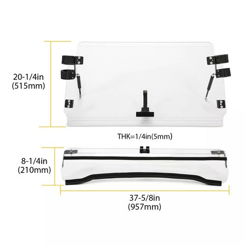 Solid Spare Clear Windshield Flip For Polaris RZR 800 570 / RZR XP 900 / XP 4 800 900 11-14