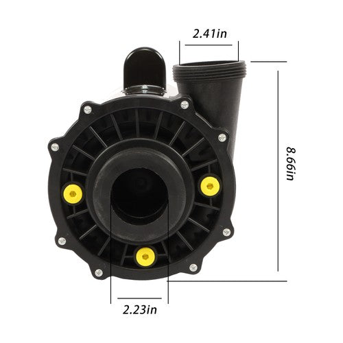 Solid Spare 3722021-13 Spa Pump 5.0HP 230V 56Y Frame Hot Tubs Electric 3450 RPM Black