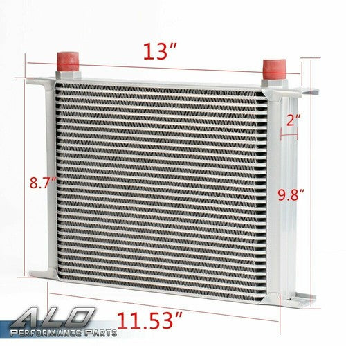 Solid Spare Universal 30 Row 10AN Engine Transmission Oil Cooler+7" Fixed Fan Kit