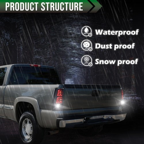 Solid Spare LED TUBE Tail Lights Fit For 99-2006 Chevy Silverado GMC Sierra Rear Brake Lamps