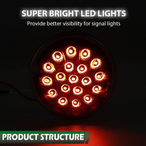 Solid Spare Universal Red W/ Clear Lens [19 LED] Watermelon Marker Turn Signal Light