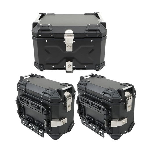 Solid Spare New Motorcycle 36L Side Case Hard Saddlebag + 55L Top Case Tail Box Luggage