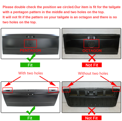 Solid Spare Rear Tailgate Spoiler For 09-21 Dodge Ram 1500 Classic 2500 Replace For CH06A16